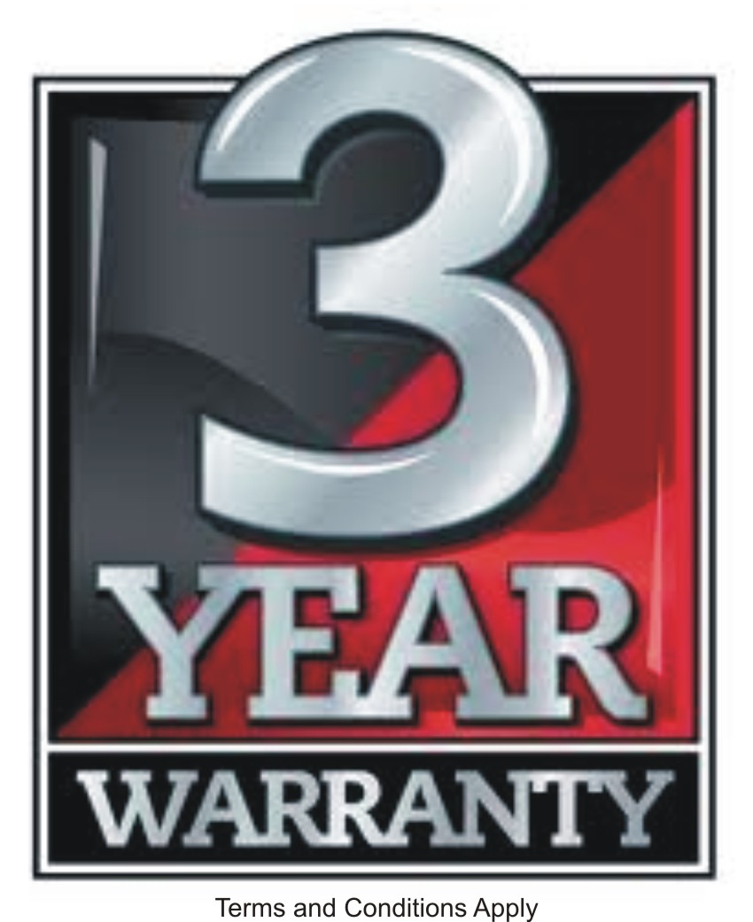 3 Year Warranty