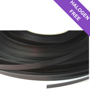 Low Fire Hazard size 30.2mm Thin Wall PET-ZH Heat Shrink Flat Tubing Black