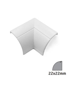 22 x 22mm Clip-Over Flat / Internal Bend White