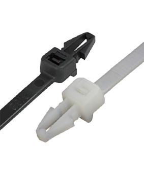 Push Mount Wingless Cable Ties size 200mm x 4.8mm - Natural & Black