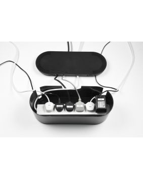 Cable Tidy Unit Large Black for Plugs