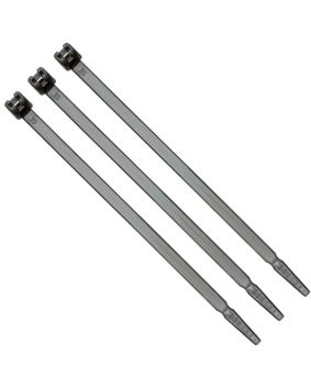 Metal Barbed Self Locking Flexible Cable Ties 186mm x 4.5mm Black